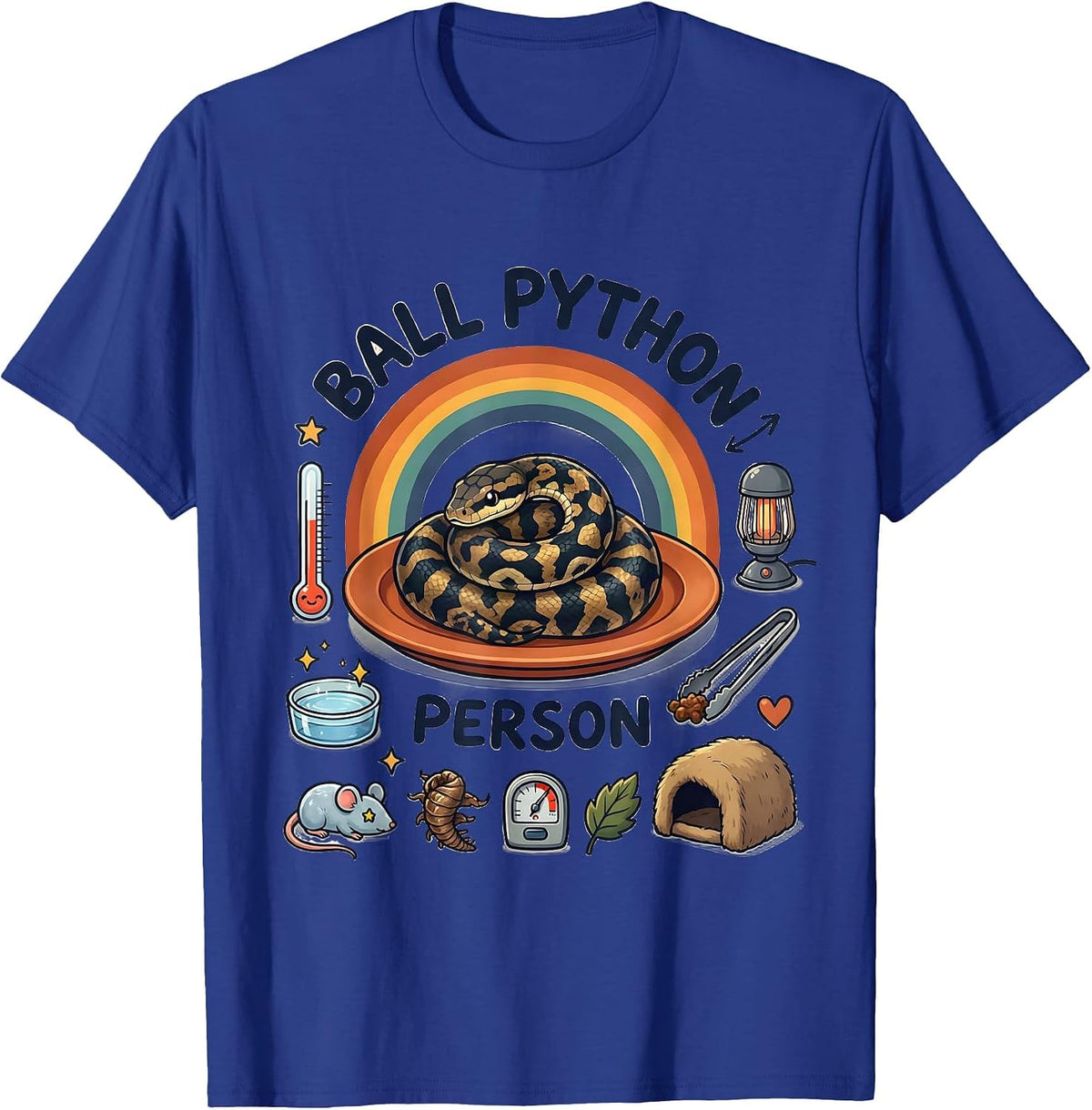 Ball Python Person Kawaii Snake Lover Reptile Humor T-Shirt - Royal Blue