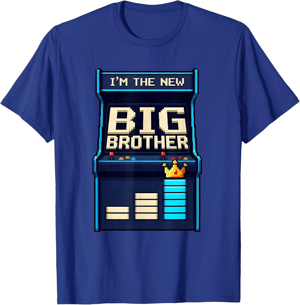 Men's I'm The New Big Brother Pixel Art Big Brother Announcement T-Shirt - Royal Blue
