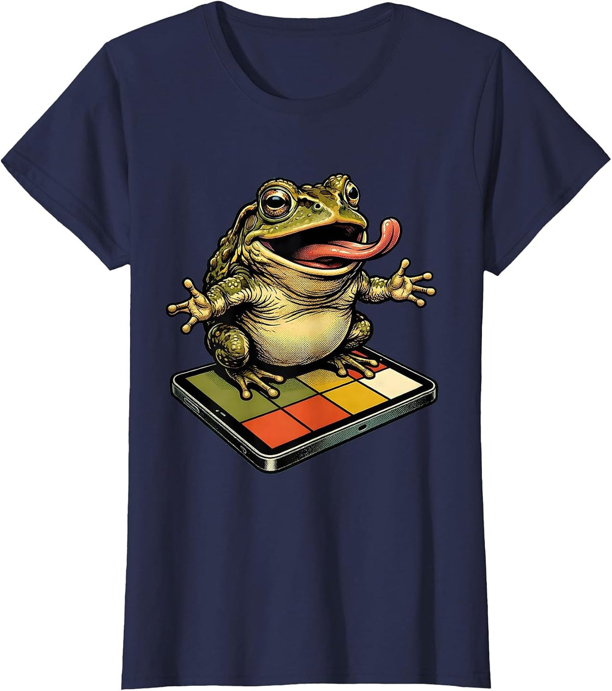 Women's Funny Toad Periodic Table Science Humor T-Shirt - Navy Blue