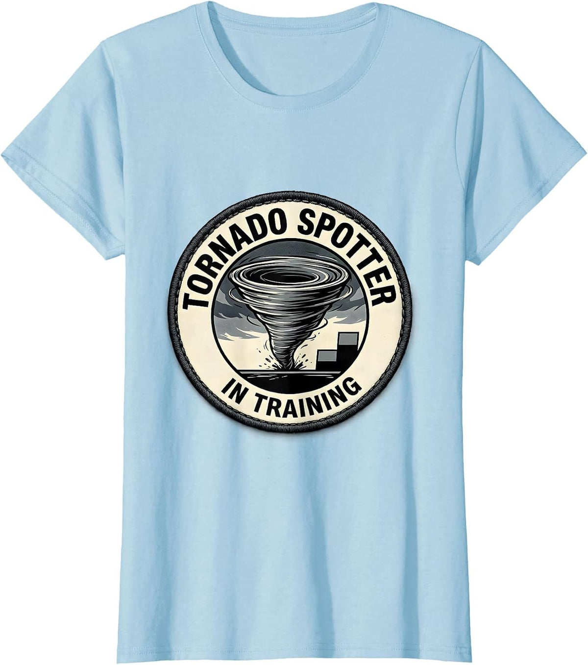 Tornado Spotter In Training Funny Storm Chaser Weather T-Shirt - Baby Blue