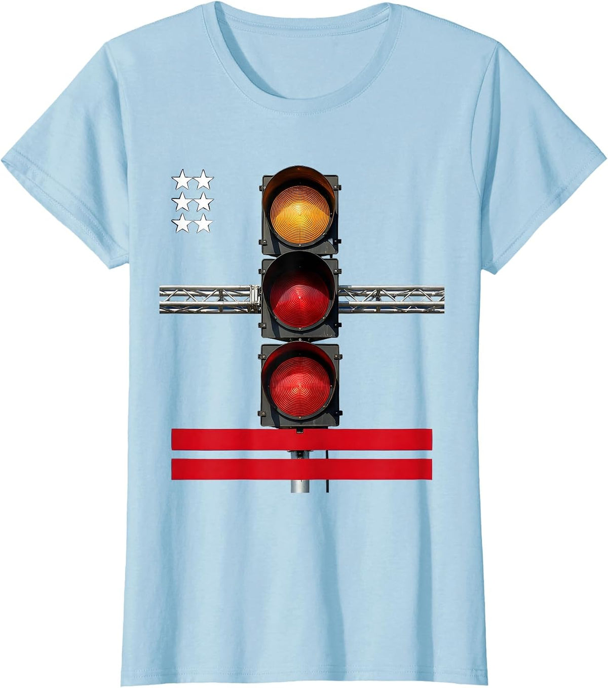 Drag Racing Tree Silhouette American Flag RC Car Hobby T-Shirt - Baby Blue