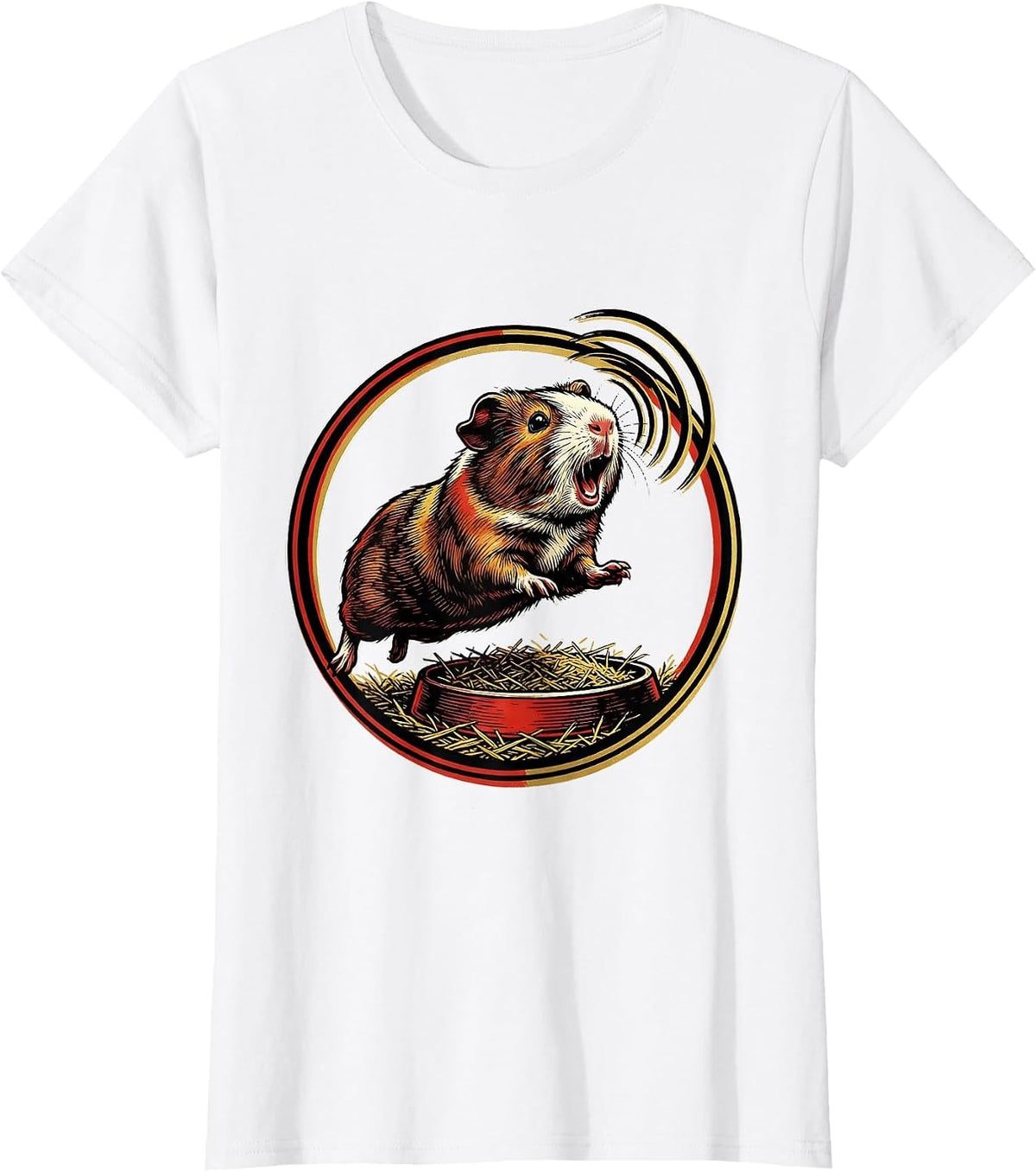 Women's Sealed Guinea Pig Badge Funny Pet Lover Gift T-Shirt - White