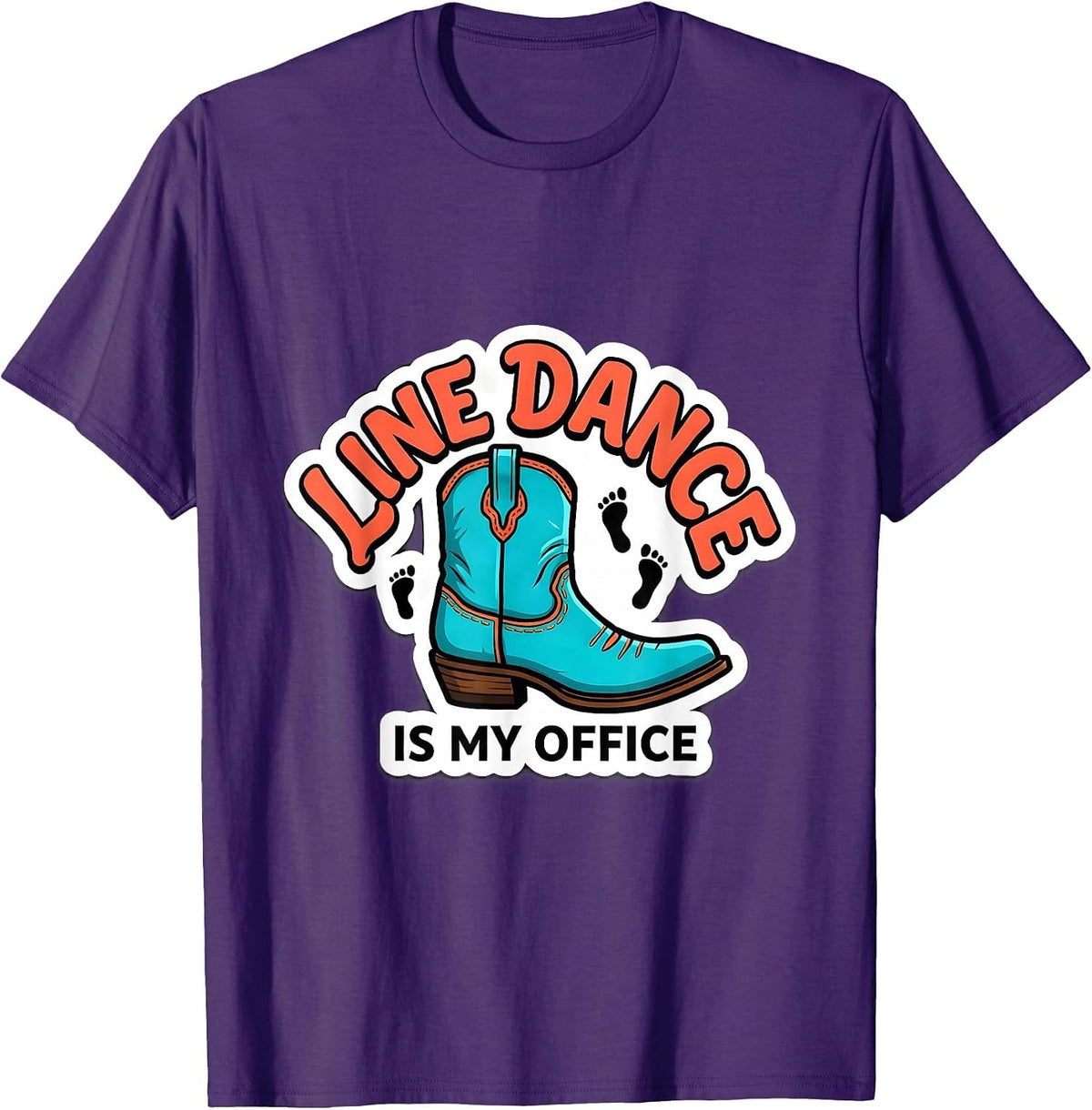 Men's Line Dance Is My Office Funny Dance Lover Gift T-Shirt - Purple