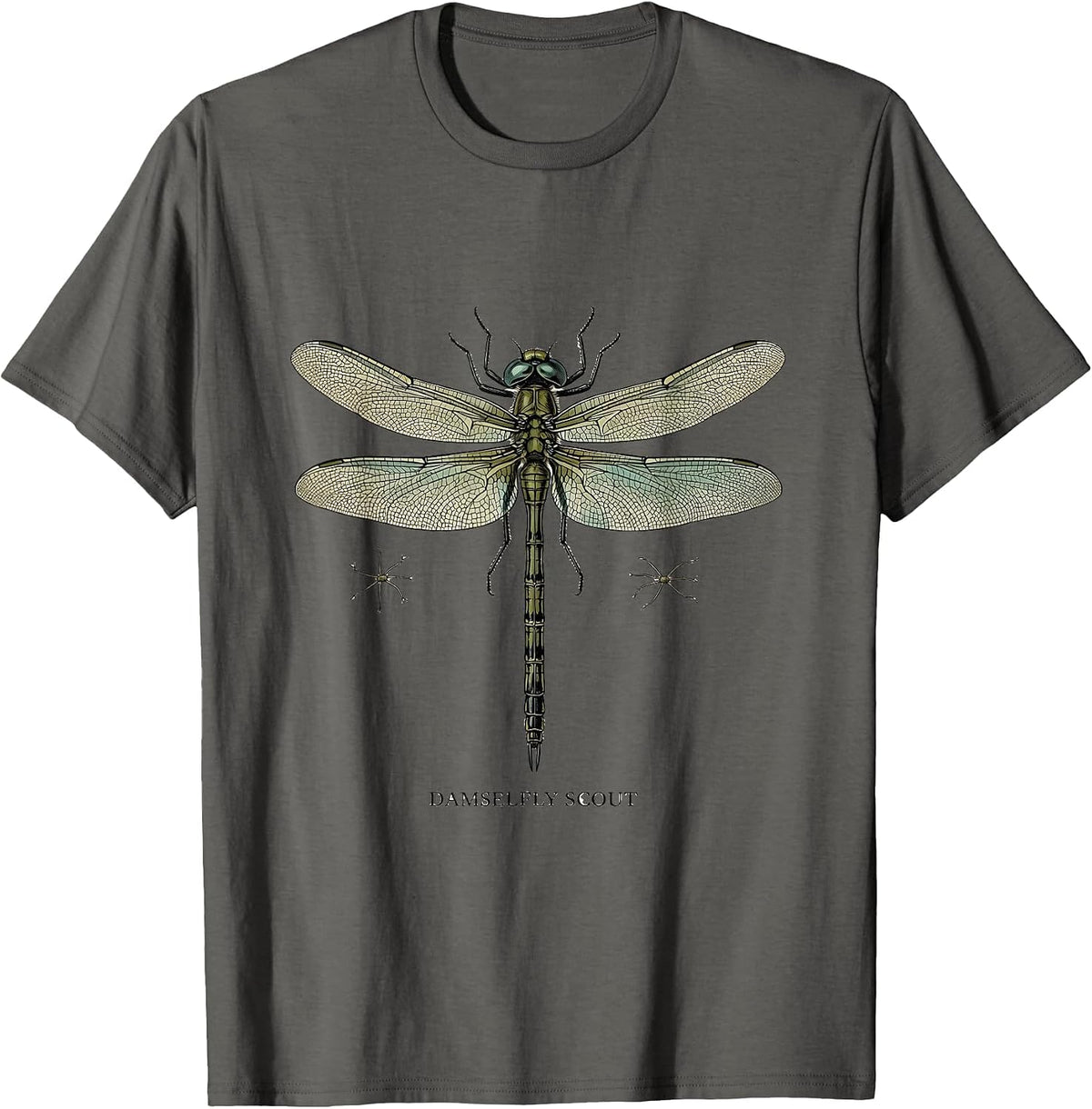 Damselfly Scout Botanical Entomology Bug Collector Nature T-Shirt - Asphalt Grey