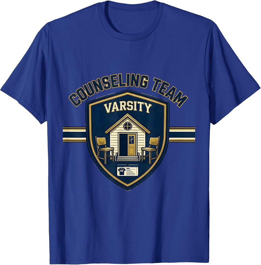 Counseling Team Varsity Sports Retro School Counselor T-Shirt - Royal Blue
