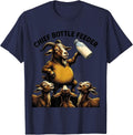 Chief Bottle Feeder Funny Goat Lover Farm Animal Humor T-Shirt - Navy Blue