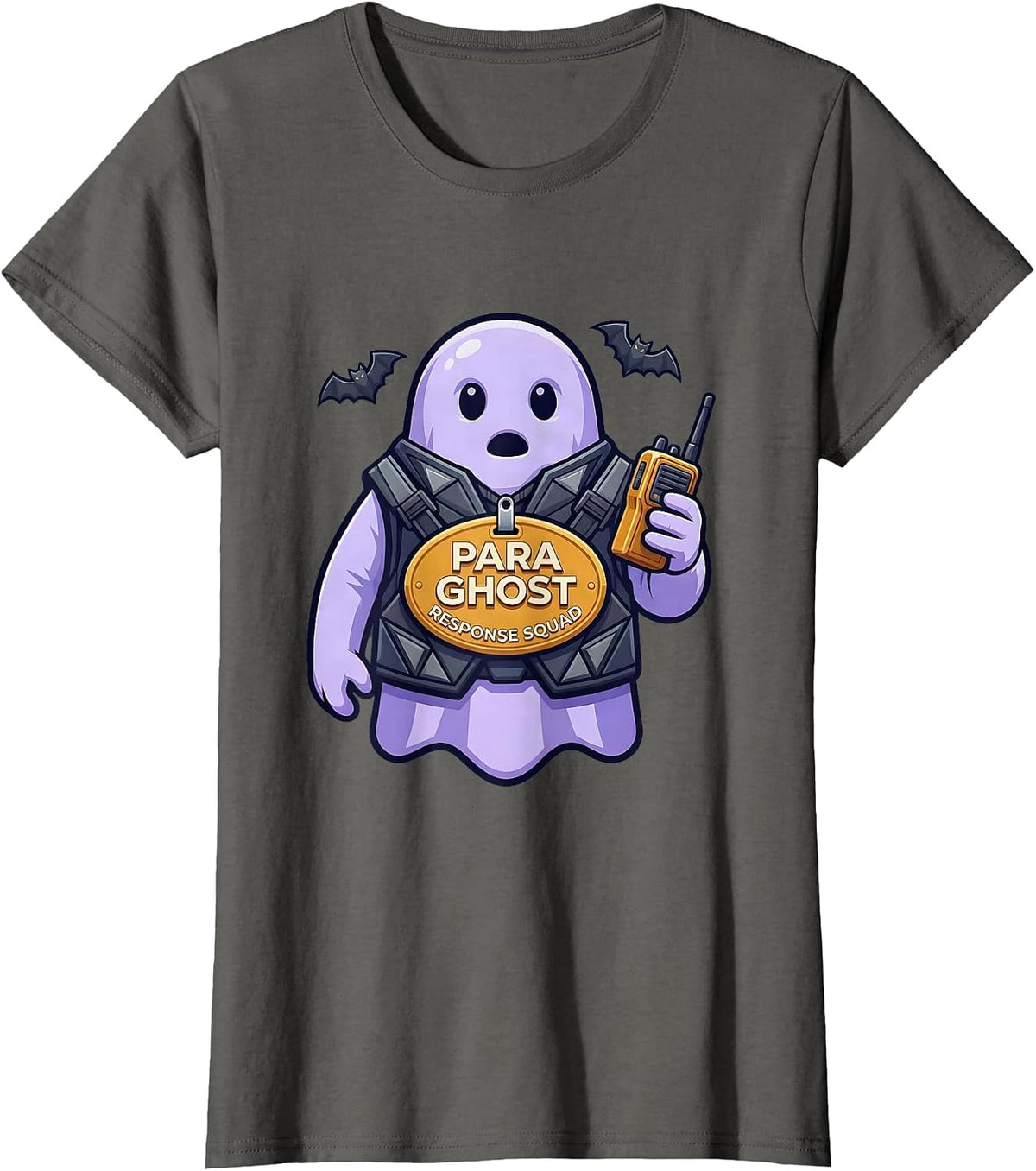 Women's Para Ghost Response Squad Funny Paraprofessional Halloween T-Shirt - Asphalt Grey