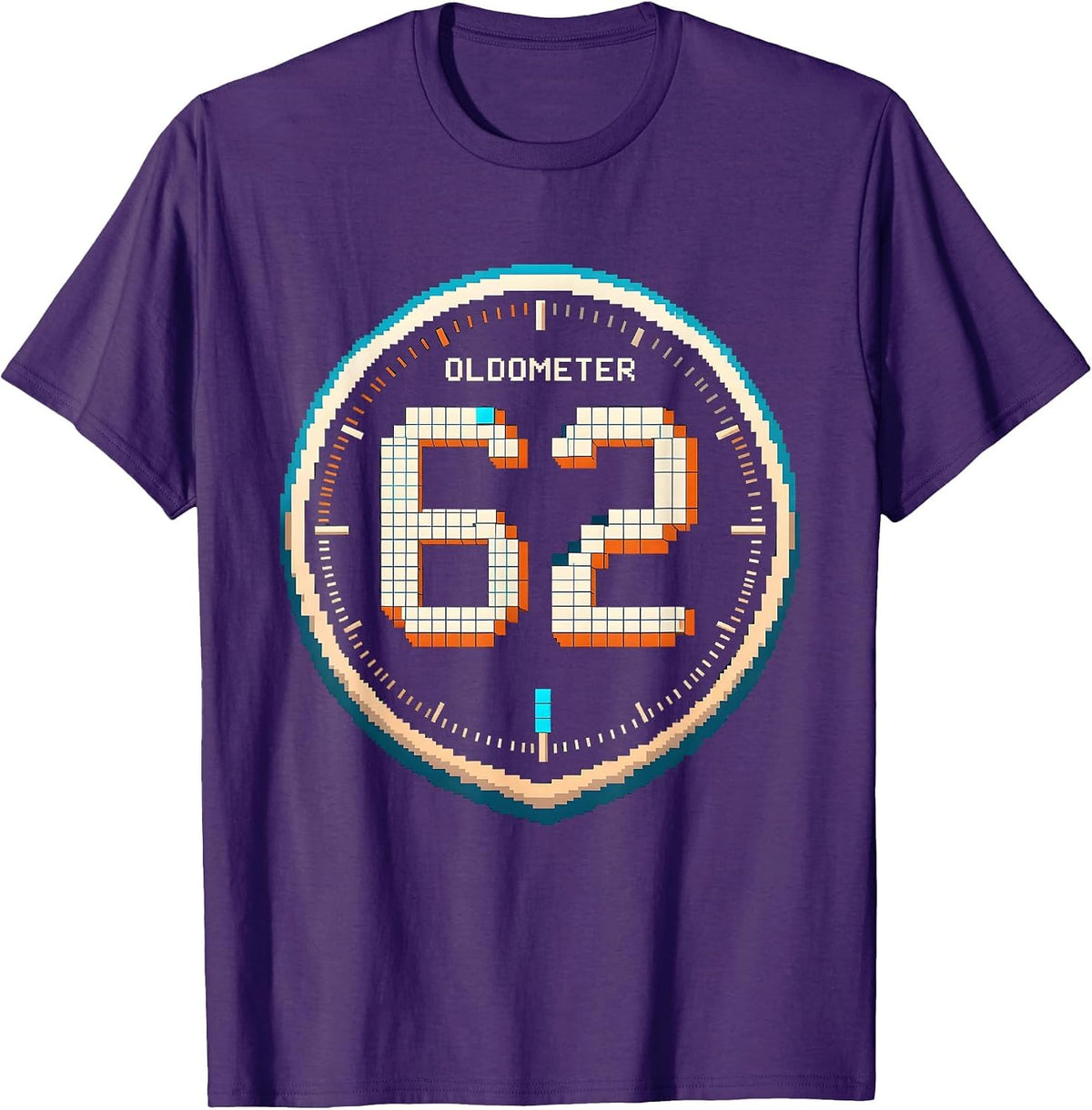 OLDOMETER 62 Funny Milestone Birthday Gift T-Shirt - Purple