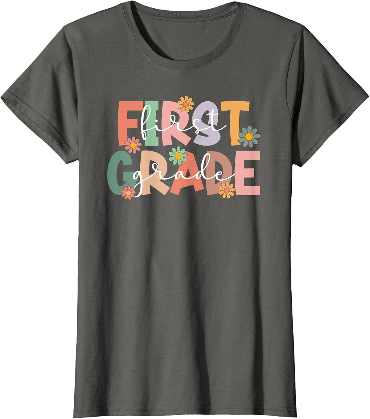 First Grade Teacher Best 1st Grade Teacher T-Shirt - Asphalt Grey