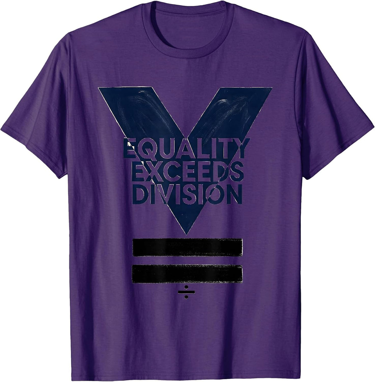 Equality Exceeds Division Bold Math Symbol Antiracism T-Shirt - Purple