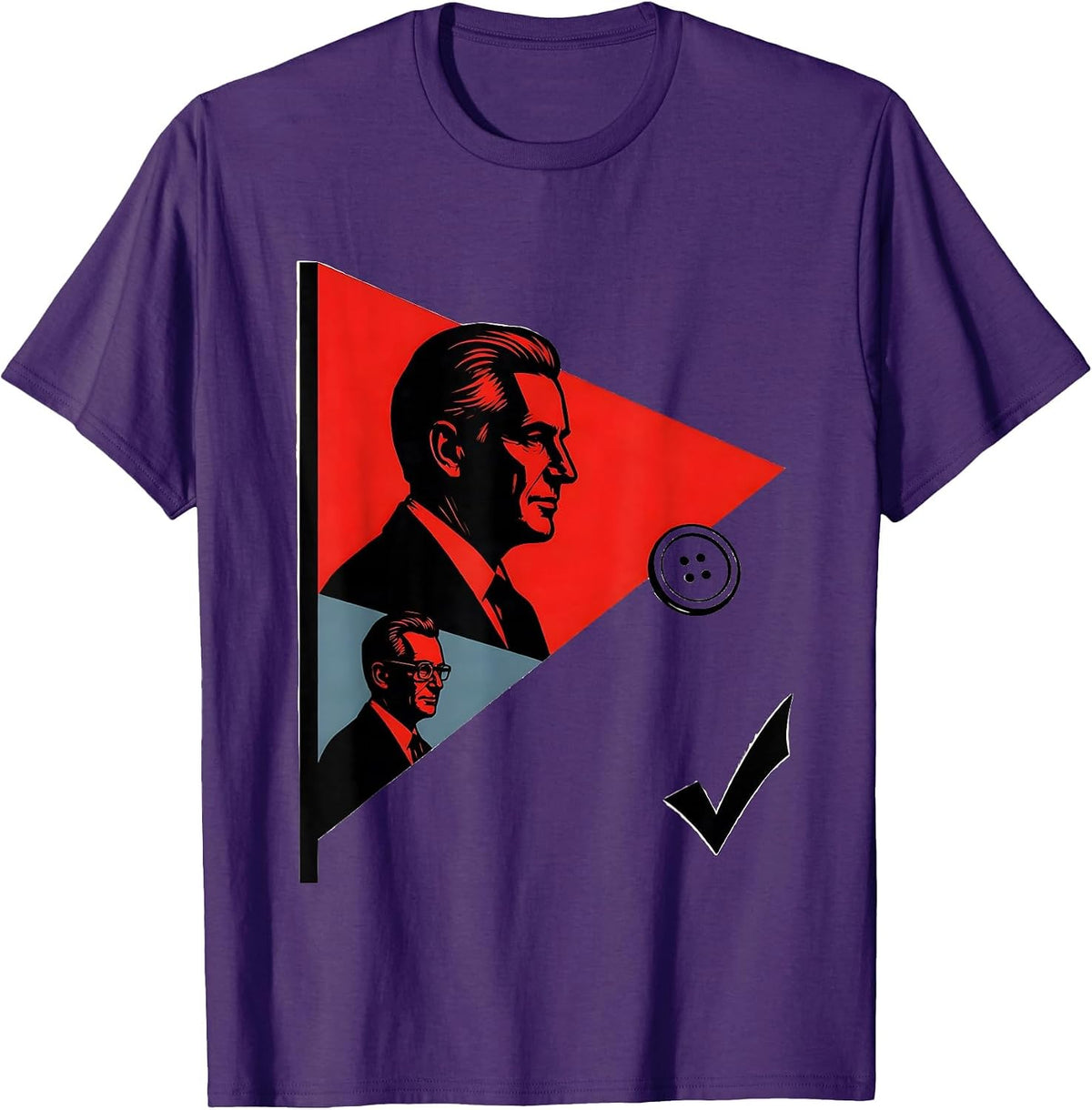 Men's Campaign Pennant Retro Political Nostalgia JFK Souvenir T-Shirt - Purple