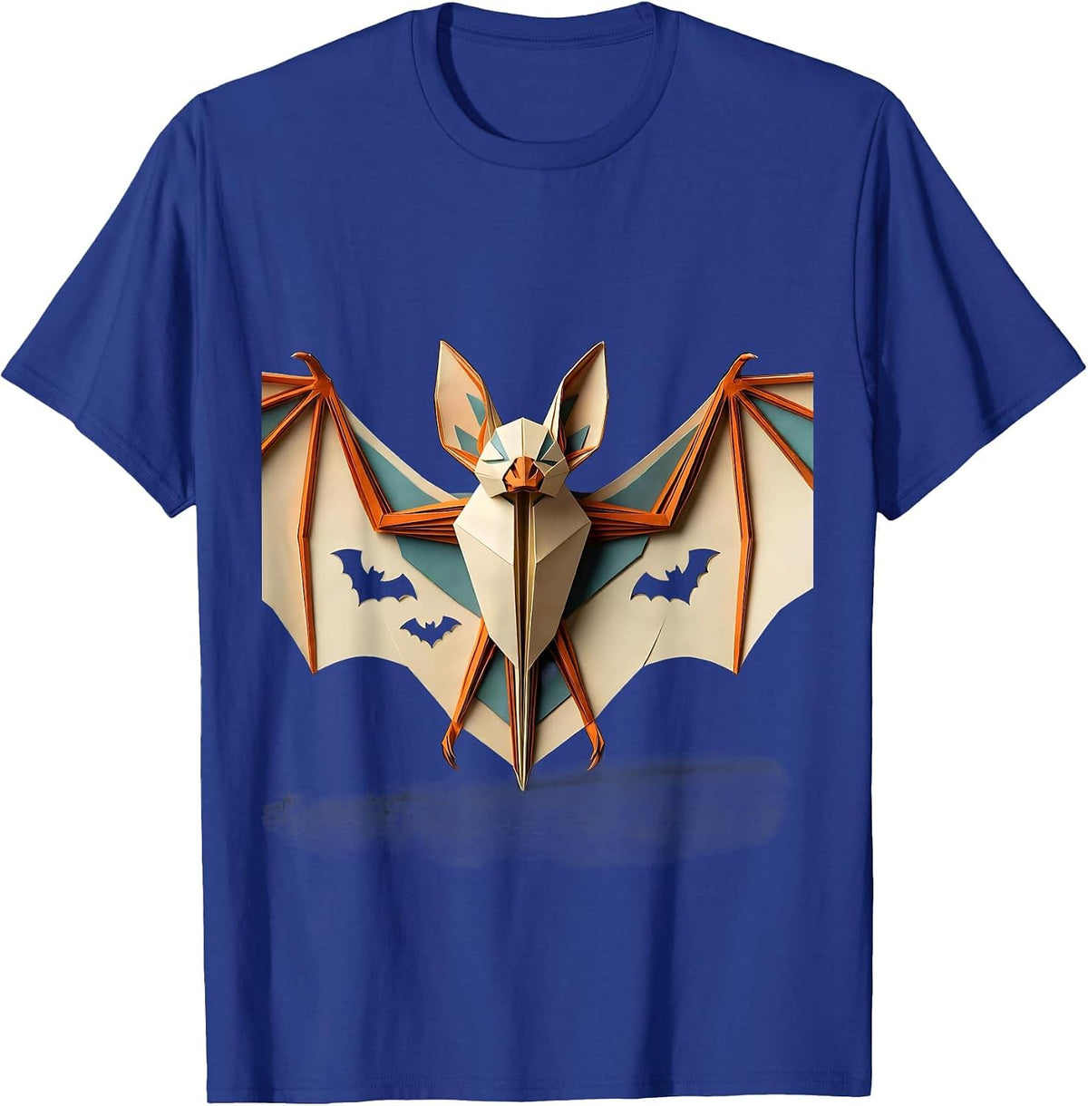Bat Lover Wildlife Conservation Paper Cutout Halloween T-Shirt - Royal Blue