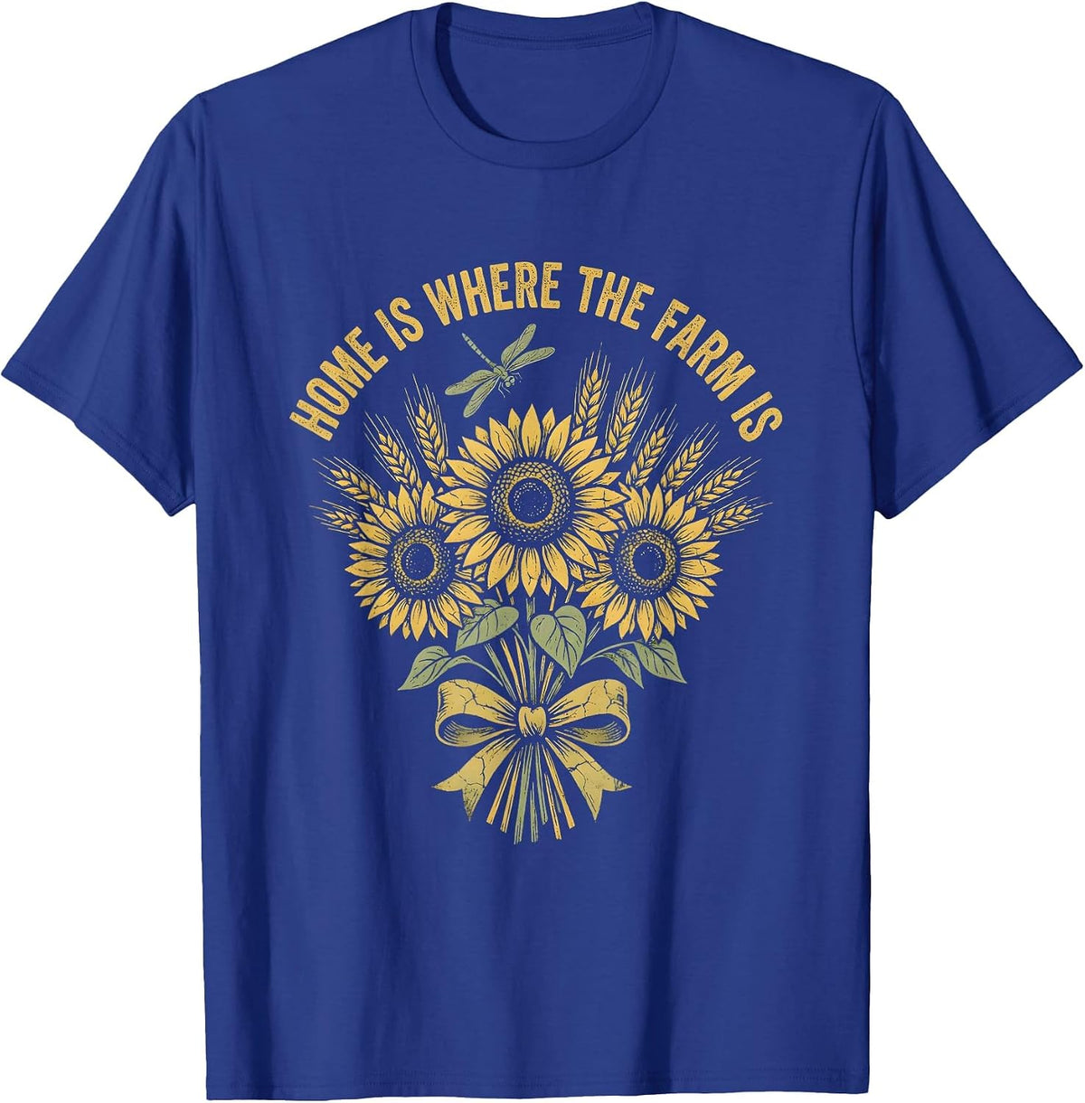 Men's Home Is Where The Farm Is Country Life Design T-Shirt - Royal Blue