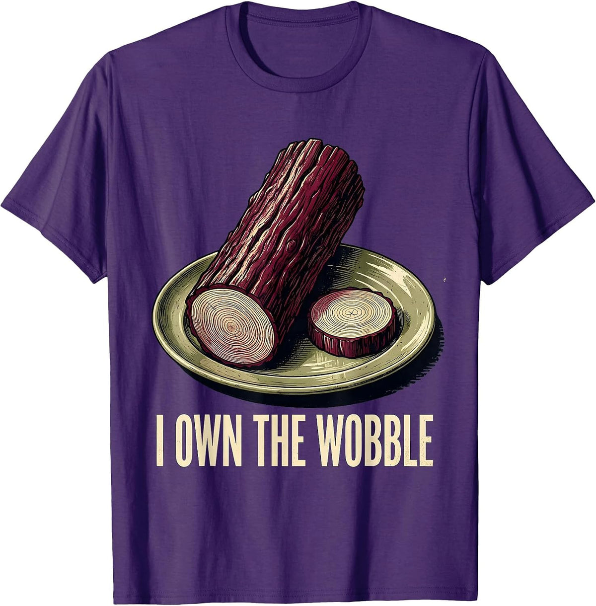 Men's I Own The Wobble Vintage Funny Thanksgiving Cranberry Sauce T-Shirt - Purple