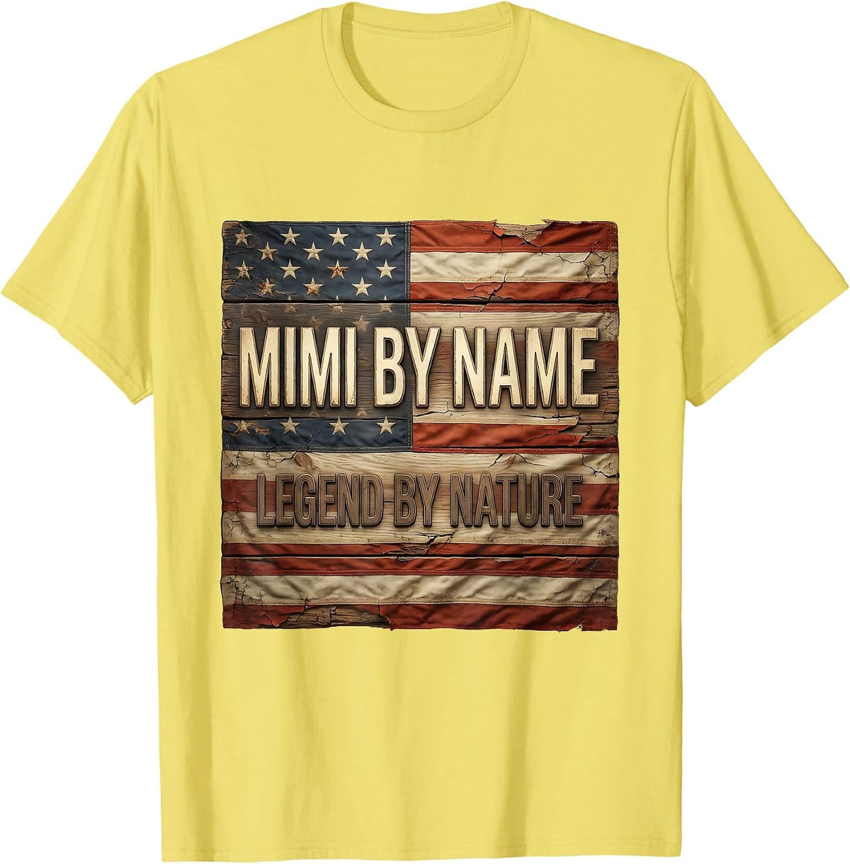 Men's Mimi By Name Legend By Nature Gift Design T-Shirt - Lemon Yellow