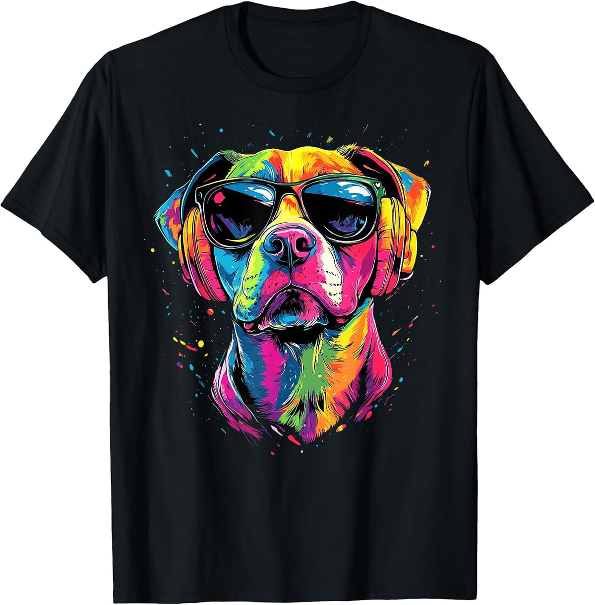 Pitbull with Sunglasses Pittie American Pit Bull Terrier T-Shirt - Black