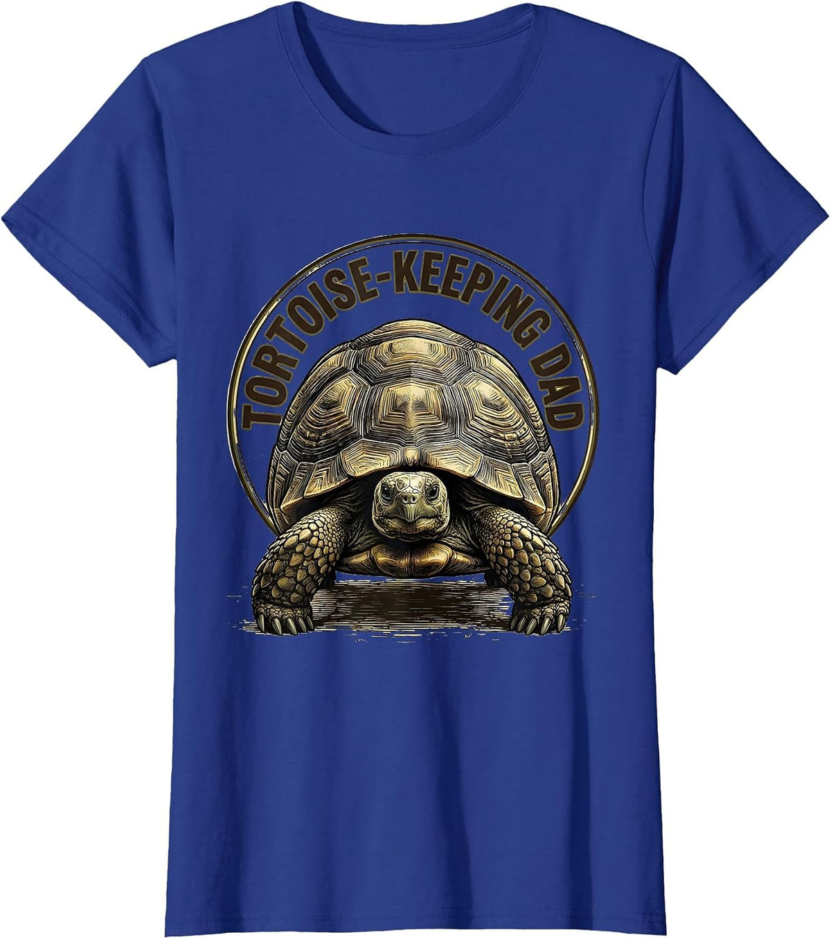 Women's Tortoise-Keeping Dad Funny Dad Pet Lover Gift T-Shirt - Royal Blue