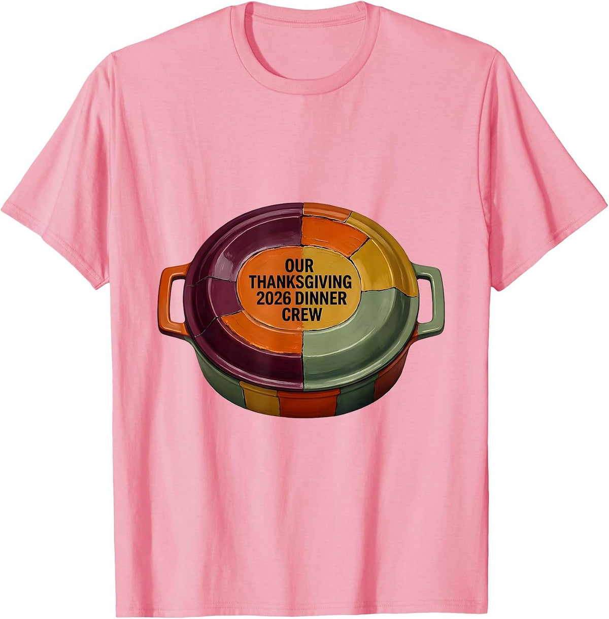 Men's Our Thanksgiving 2026 Dinner Crew Family Holiday Humor T-Shirt - Pink