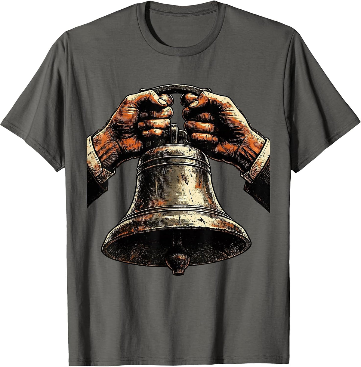 3rd Grade Teacher Old School Bell Graphic T-Shirt - Asphalt Grey