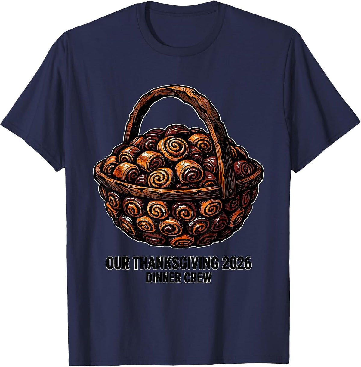 Our Thanksgiving 2026 Dinner Crew Family Holiday Humor T-Shirt - Navy Blue