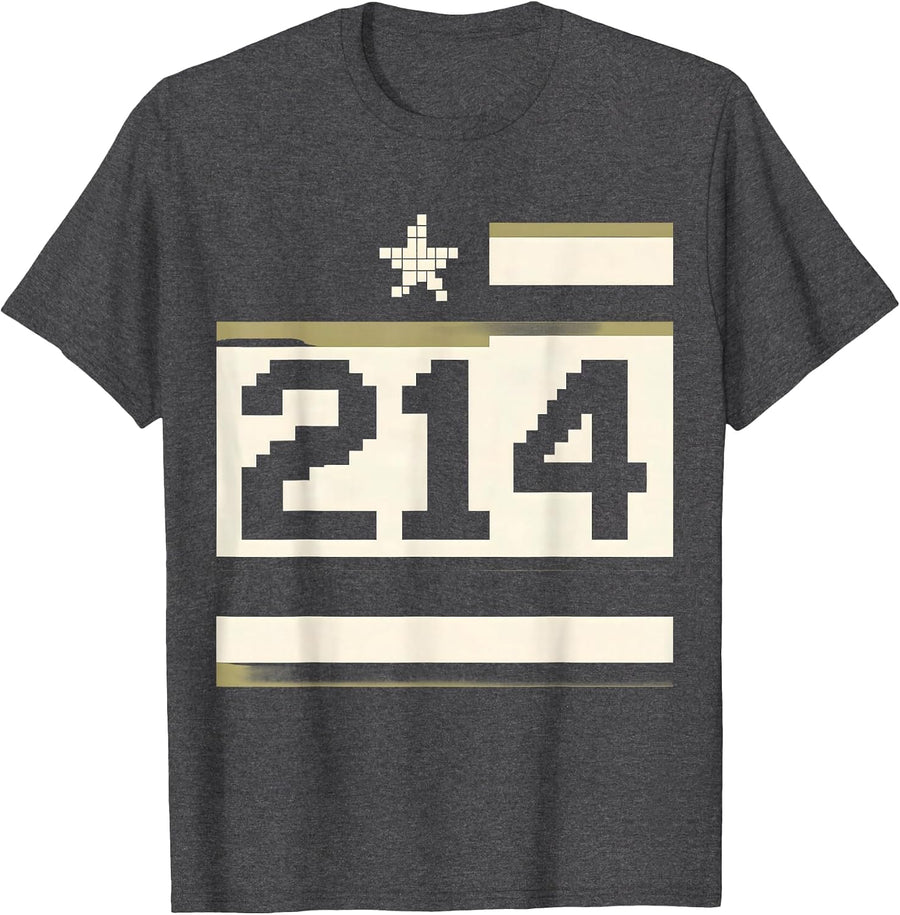 Men's 214 Pixel Art Patriotic City Pride Camo T-Shirt - Dark Heather Grey