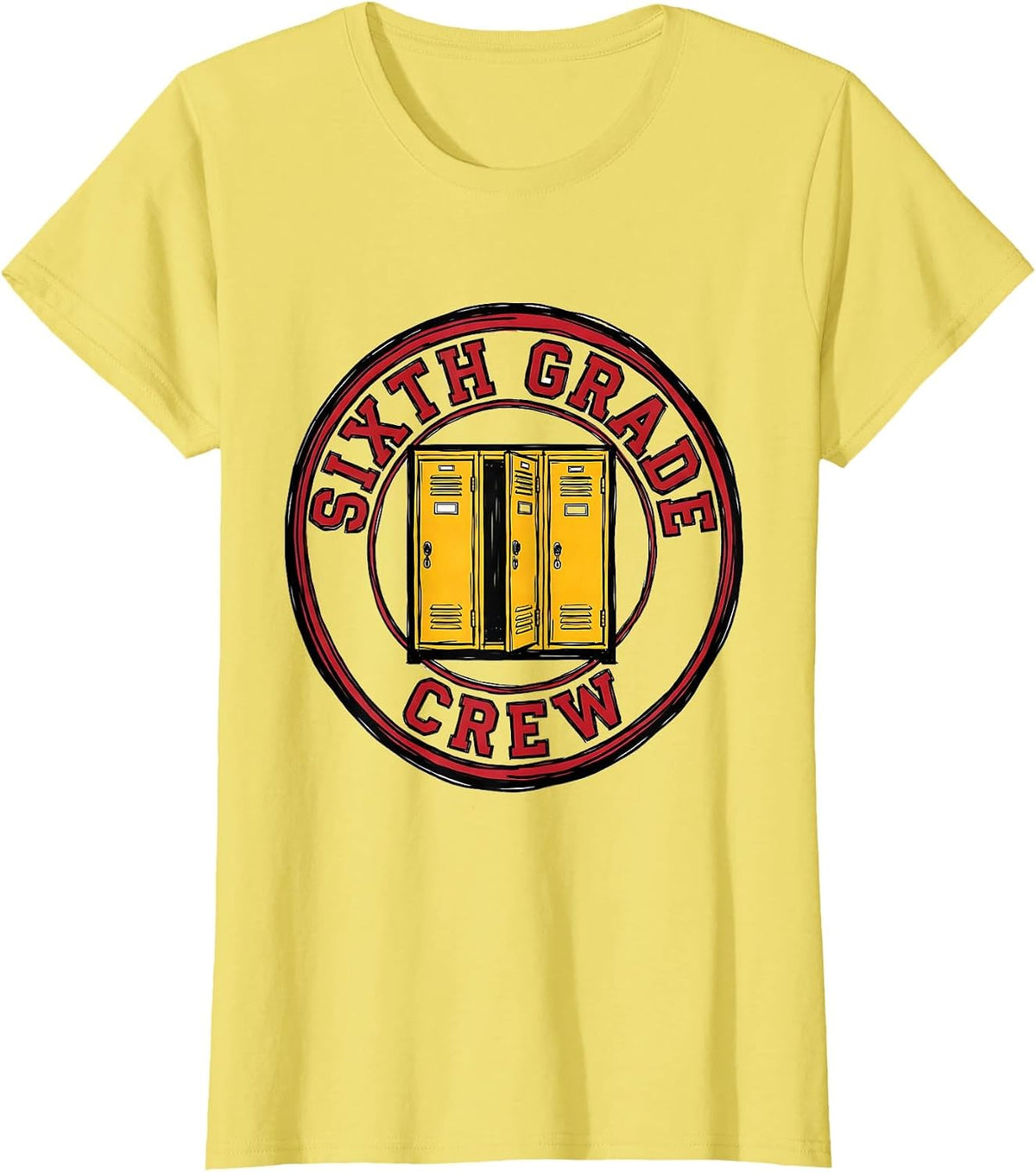 Sixth Grade Crew Funny Middle School Teacher Back To School T-Shirt - Lemon Yellow