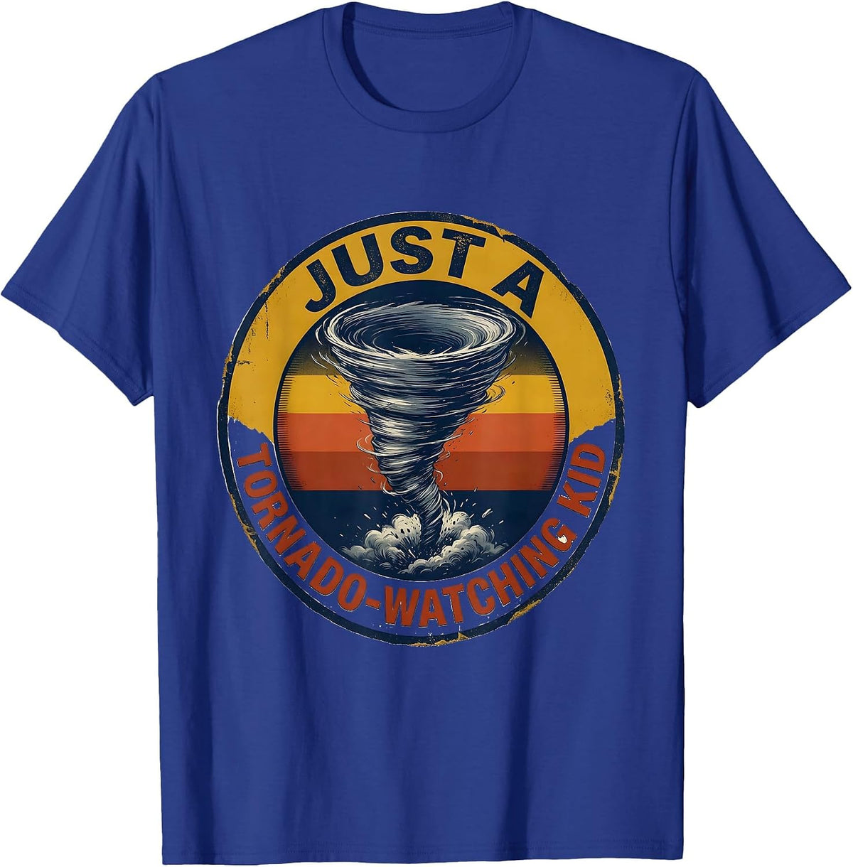 Just A Tornado-Watching Kid Funny Storm Chaser Meteorology T-Shirt - Royal Blue