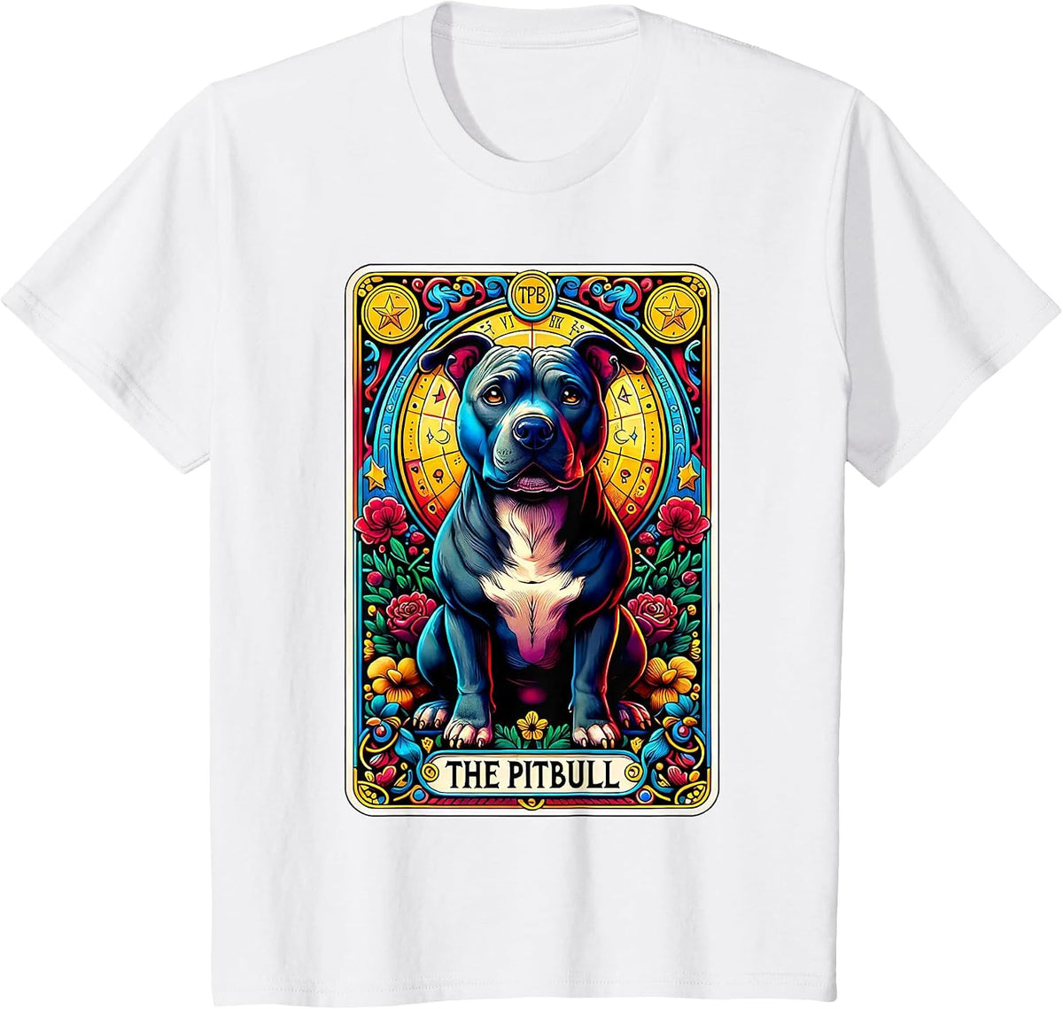 The Pitbull Tarot Card Dog Lover American Pit Bull Terrier T-Shirt - White