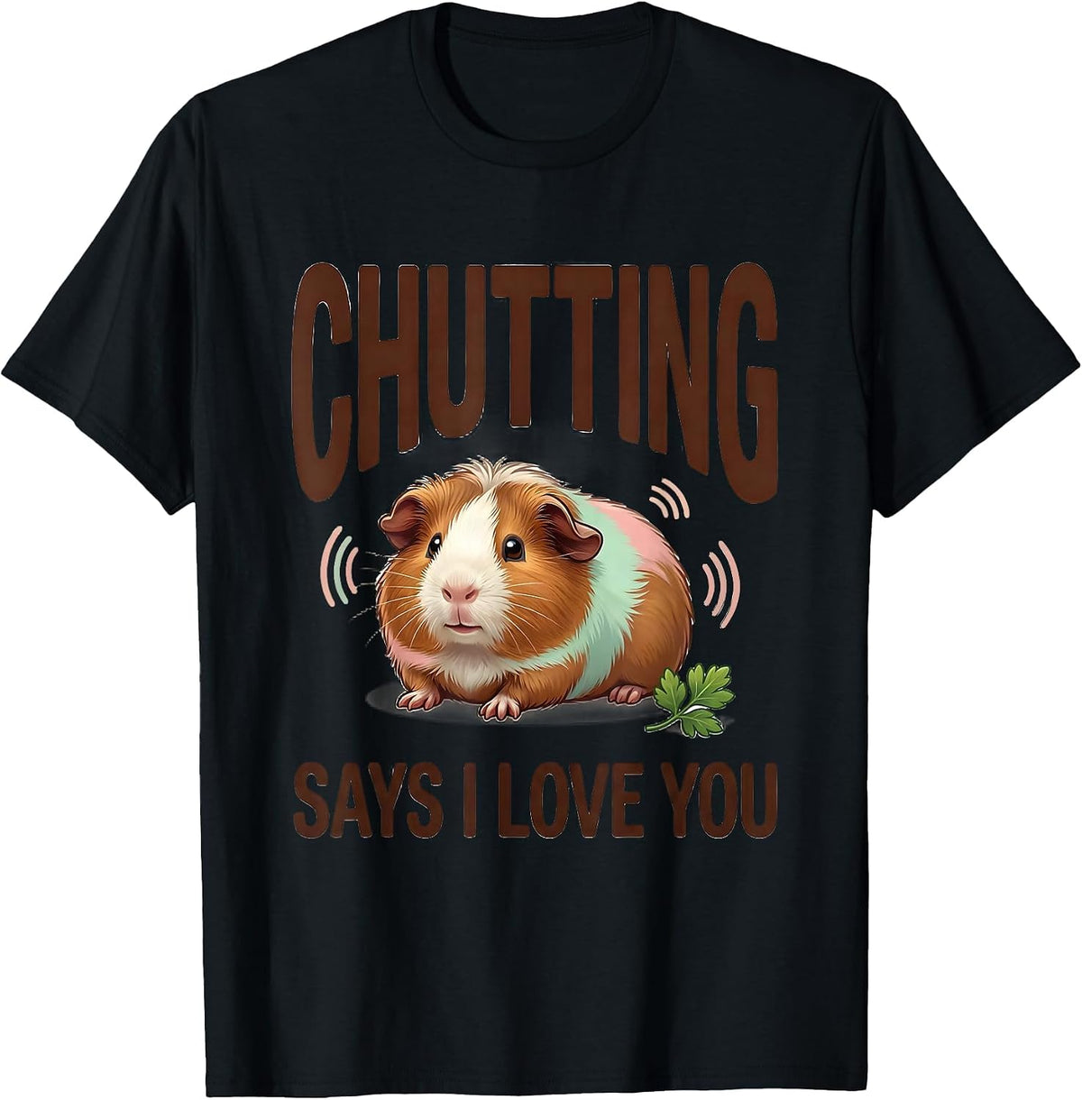 Men's Chutting Says I Love You Cute Kawaii Guinea Pig Lover Gift T-Shirt - Black