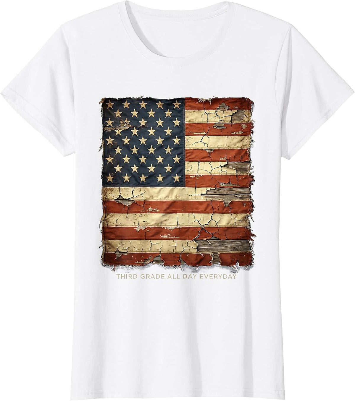 Third Grade All Day Everyday Teacher Design T-Shirt - White