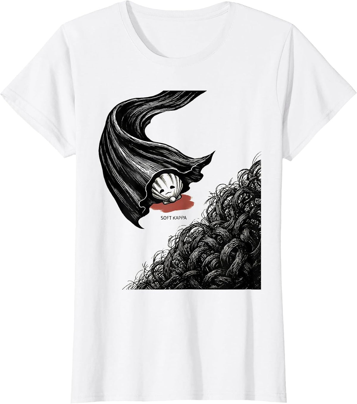 Soft Kappa Horror Kawaii Goth Anime Aesthetic T-Shirt - White