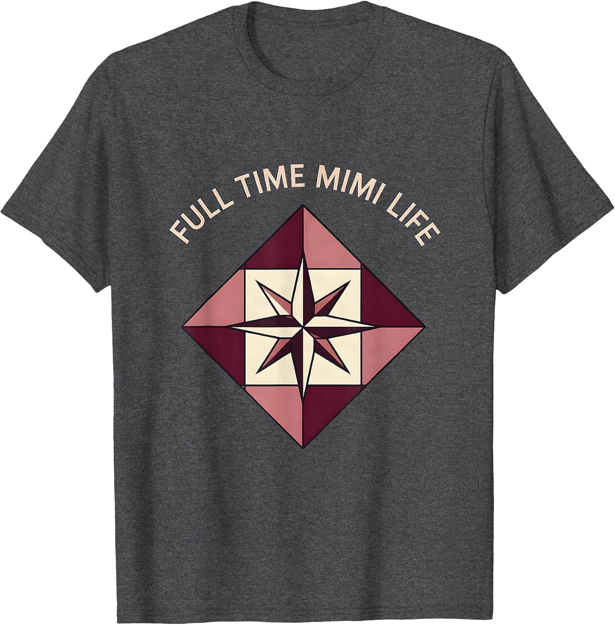 Men's Full Time Mimi Life Grandma Pride Design T-Shirt - Dark Heather Grey