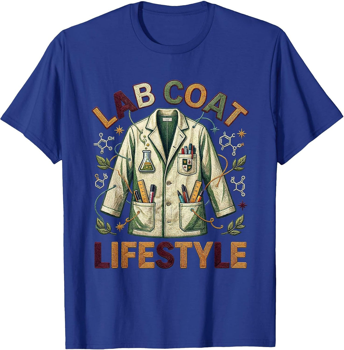 Lab Coat Lifestyle Science Teacher Design T-Shirt - Royal Blue