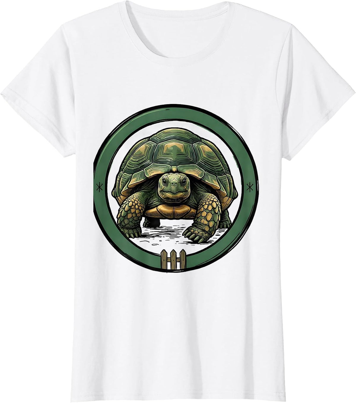 Frontal Tortoise Animal Lover Humor Cute Pet T-Shirt - White