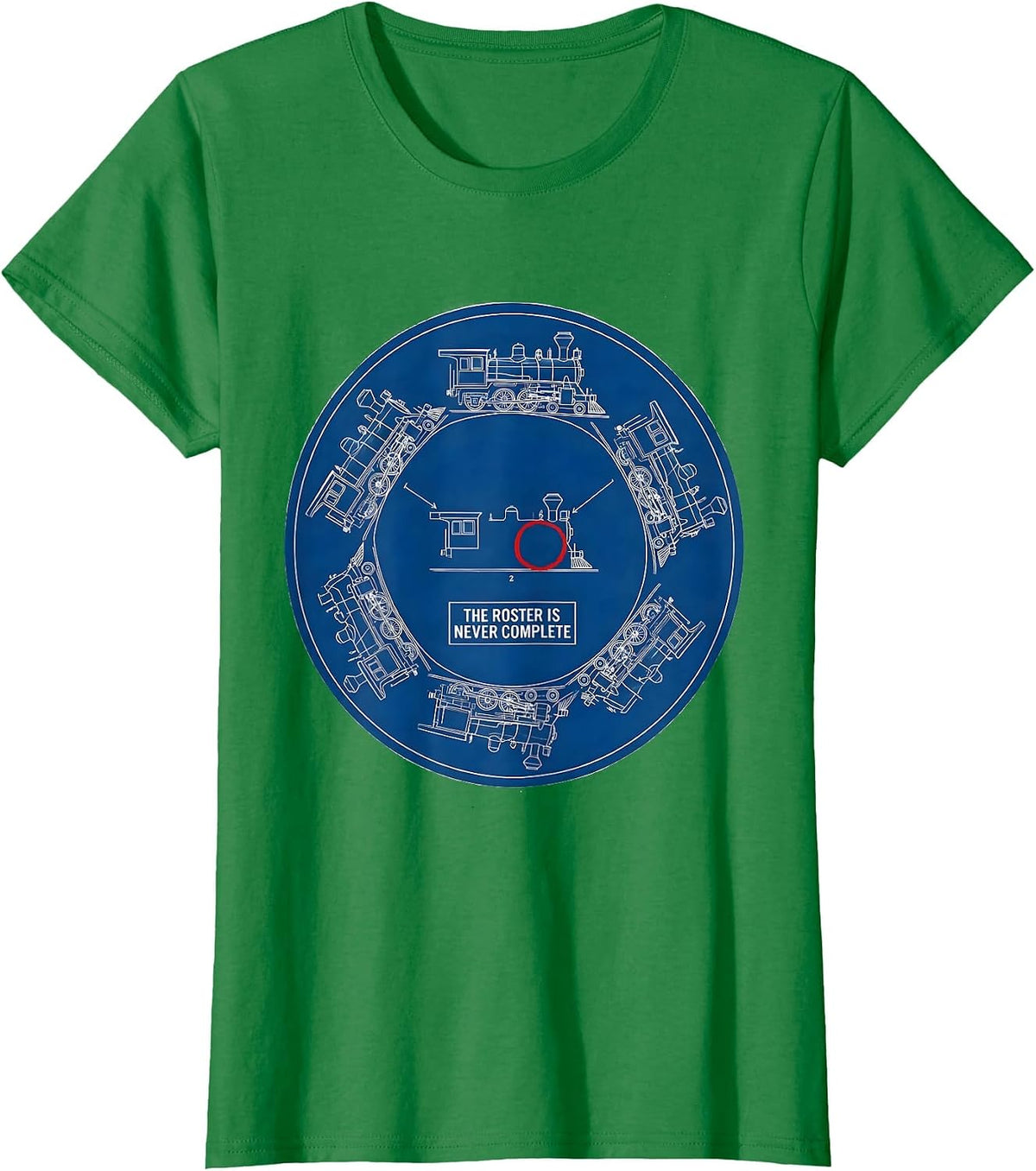 Women's The Roster Is Never Complete Technical Blueprint Train T-Shirt - Kelly Green