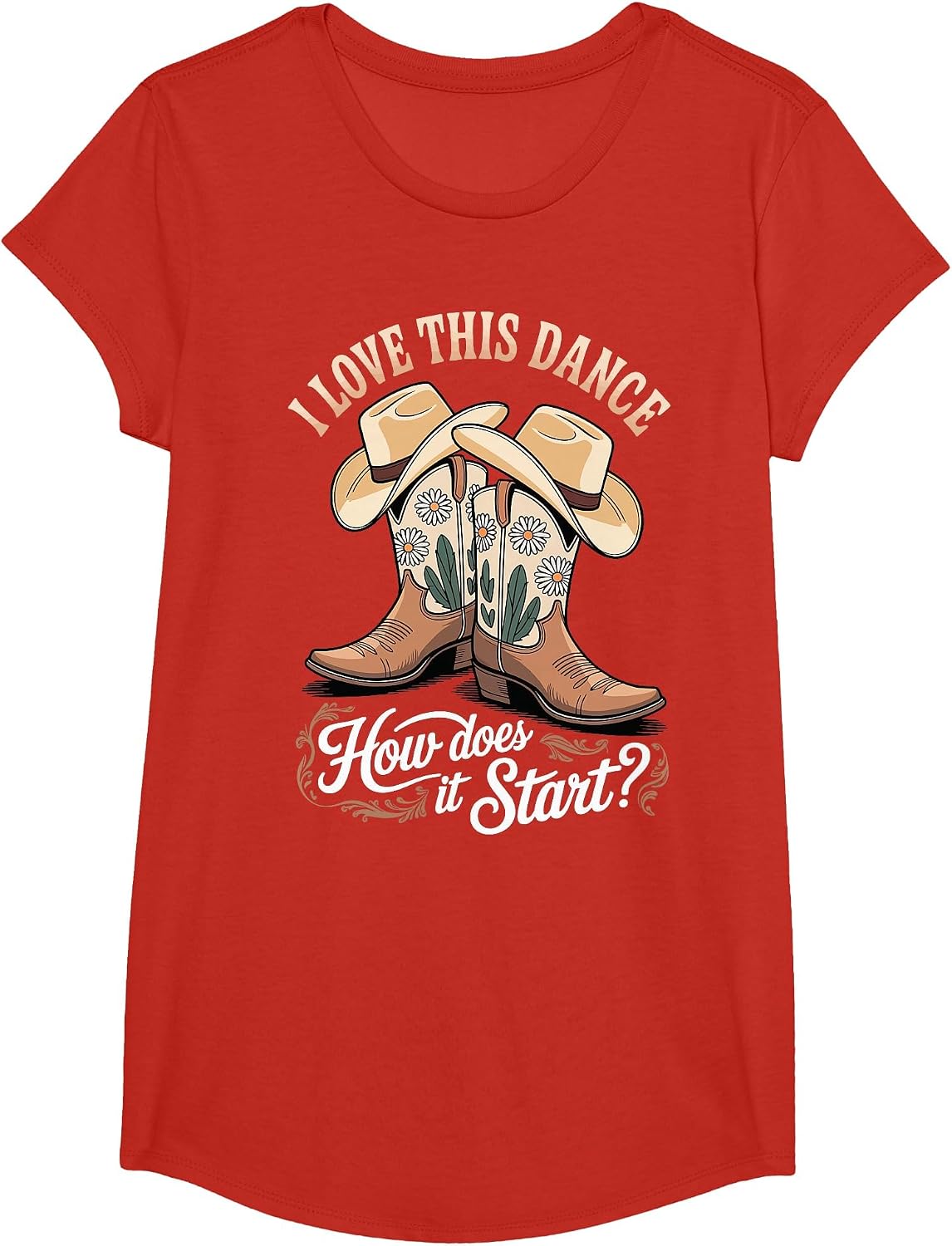 I Love This Dance How Does It Start T-Shirt - Girls Red