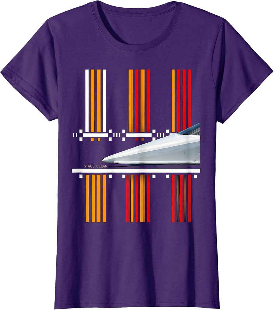 Women's Stage. Clear Disrupted Stripe Drag Racing RC Car Enthusiast T-Shirt - Purple