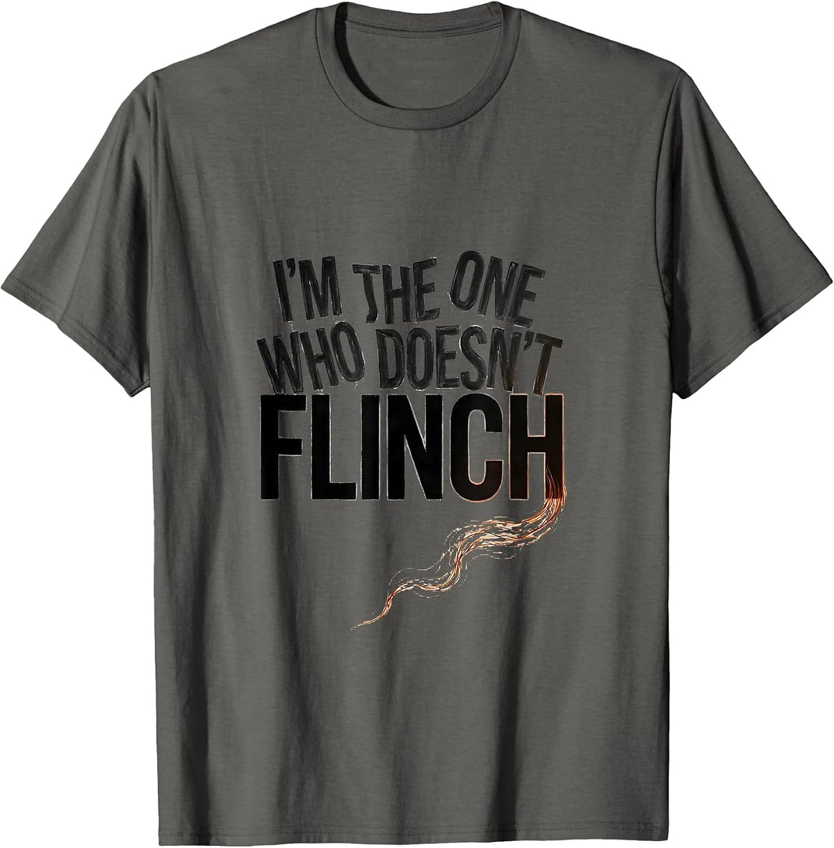 Men's I'm The One Who Doesn't Flinch Funny Paraprofessional Ghost T-Shirt - Asphalt Grey
