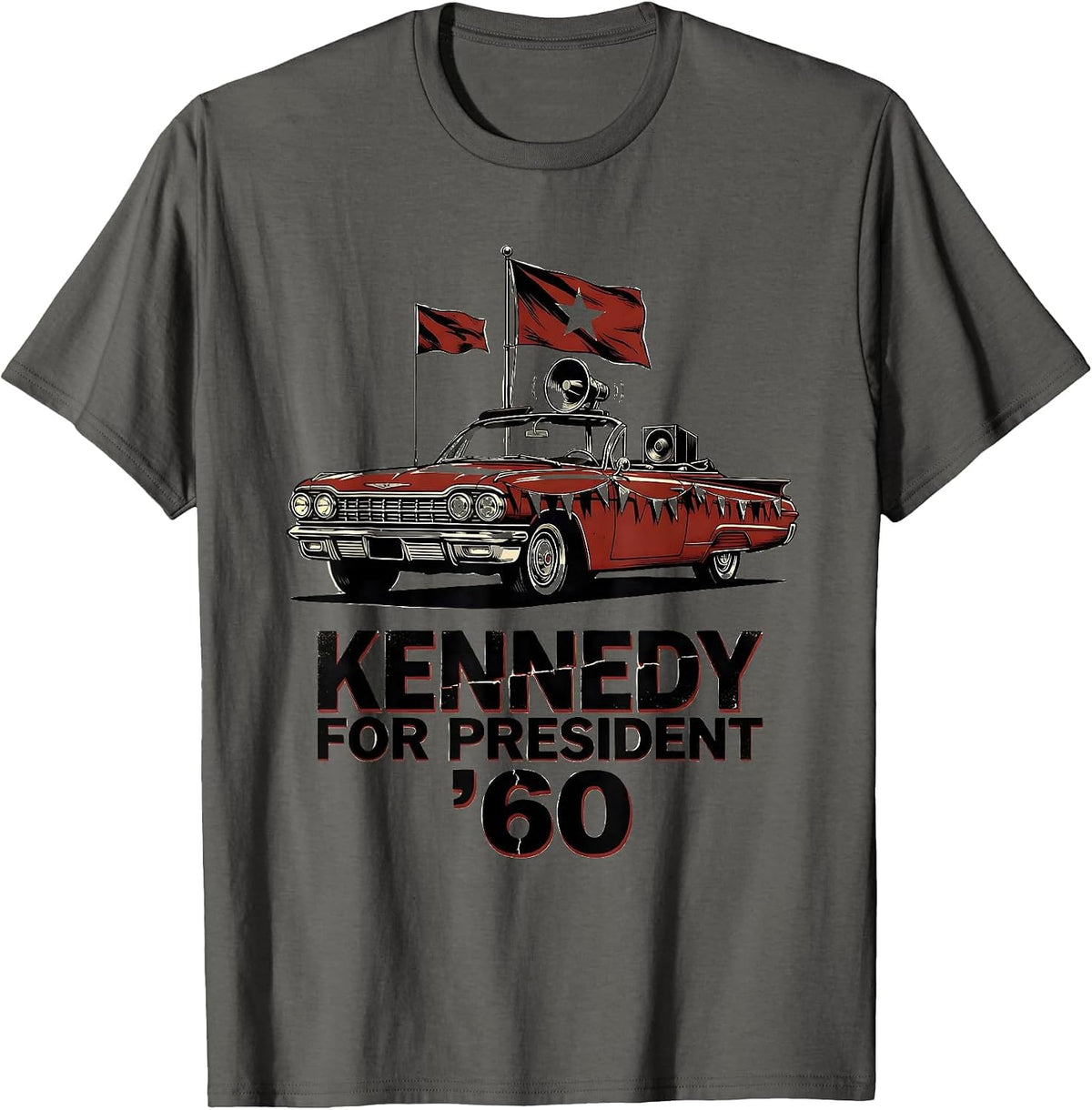 Men's Kennedy For President '60 Vintage Retro Political Nostalgia T-Shirt - Asphalt Grey