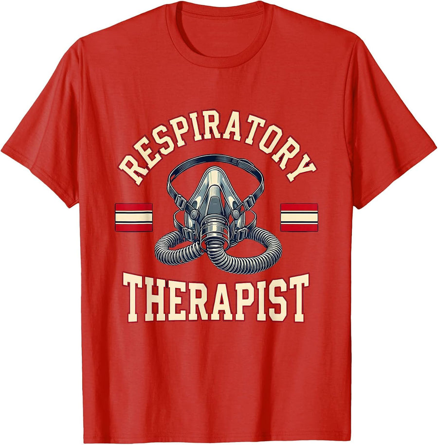 Men's Respiratory Therapist Sports Pride RT Care Week Graduation T-Shirt - Red