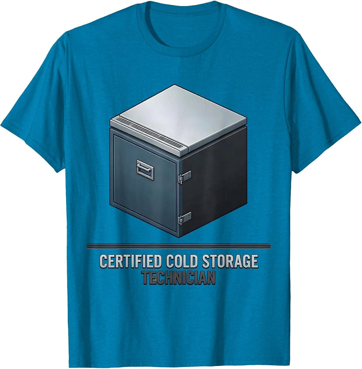 Certified Cold Storage Technician Dark Humor Mortician Gift T-Shirt - Sapphire Blue