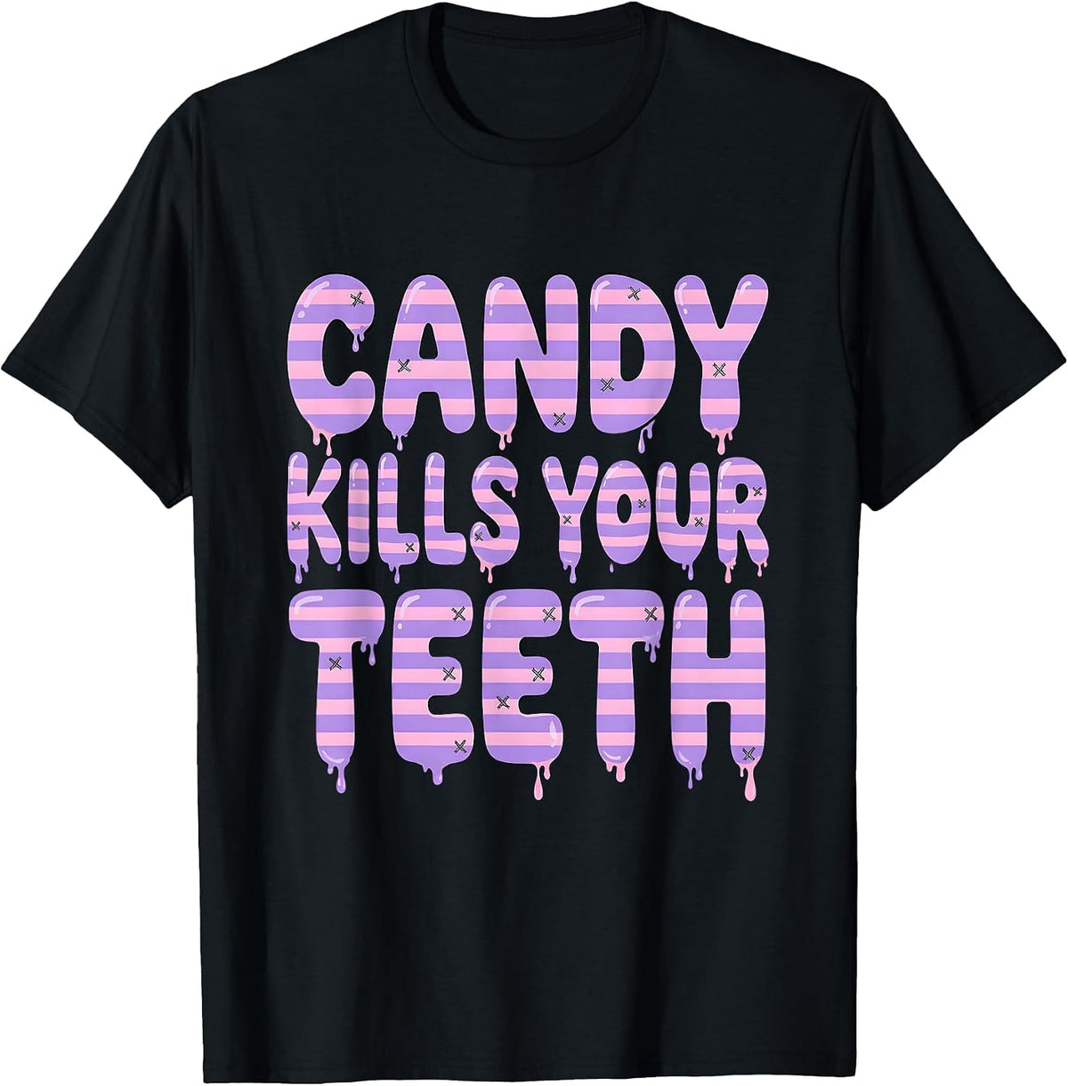 Men's Candy Kills Your Teeth Halloween Dental Design T-Shirt - Black