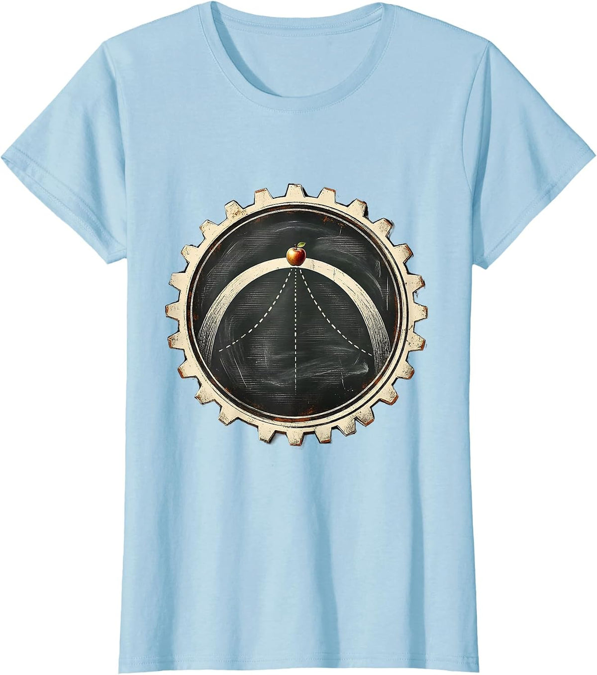 Newton's Apple Parabola Math Teacher Gift T-Shirt - Baby Blue