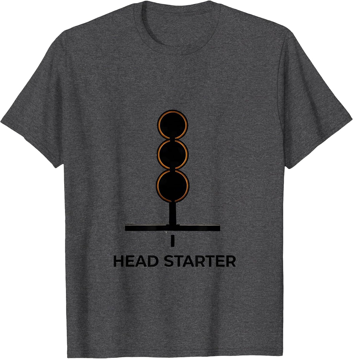 Head Starter Minimalist Racing Tree Light Drag Strip RC Car T-Shirt - Dark Heather Grey