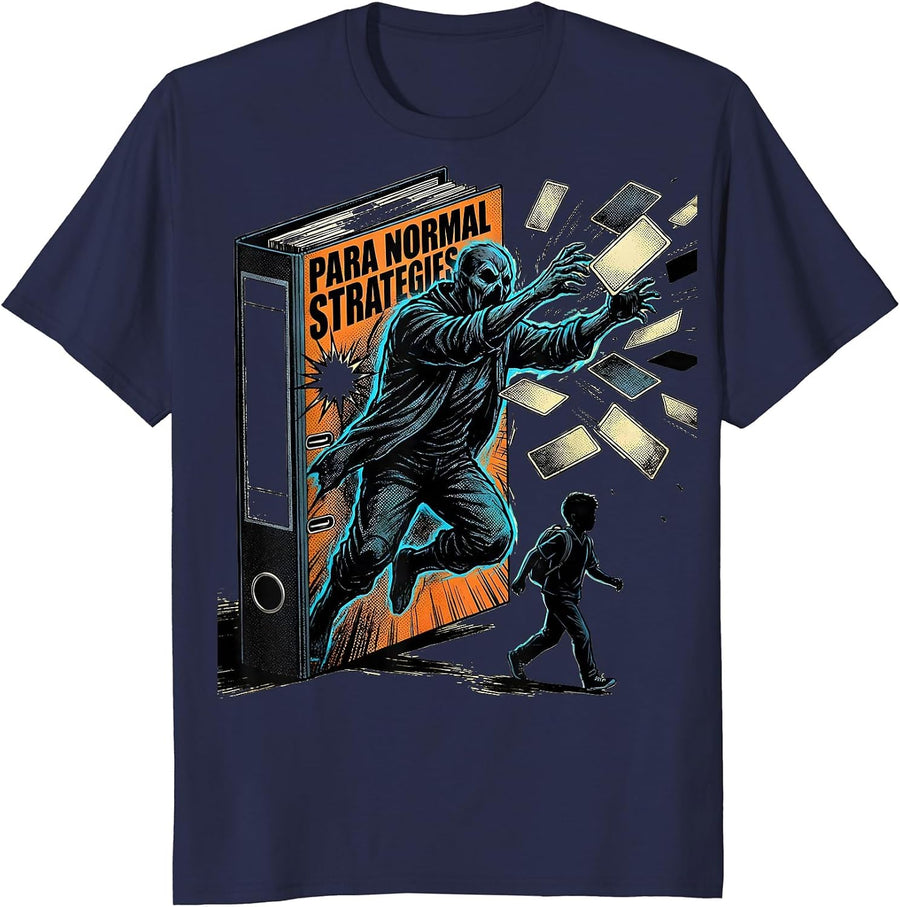 Para Normal Strategies Comic Book Ghost Paraprofessional T-Shirt - Navy Blue