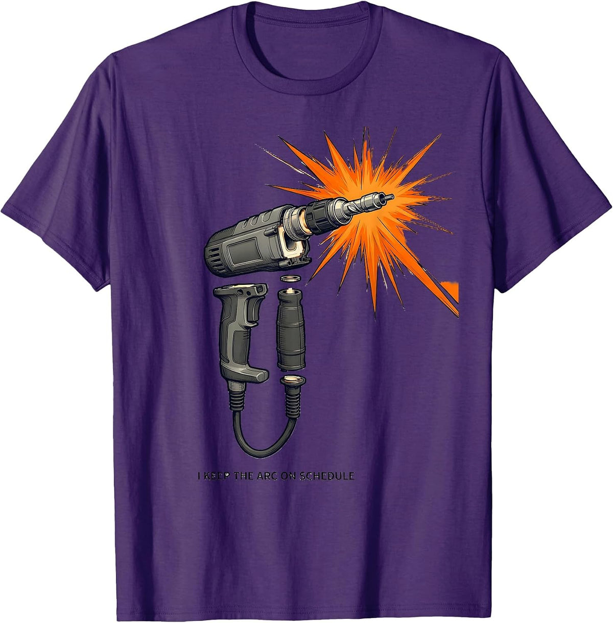 Men's I Keep The Arc On Schedule Funny Welder Blue Collar Worker T-Shirt - Purple