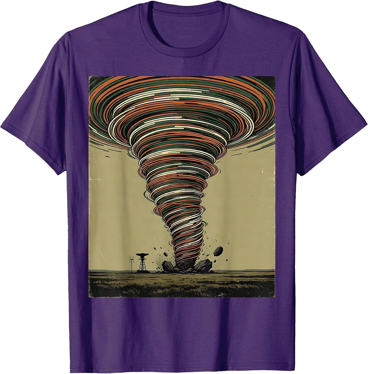 Funnel Tornado Storm Chaser Meteorology Humor T-Shirt - Purple