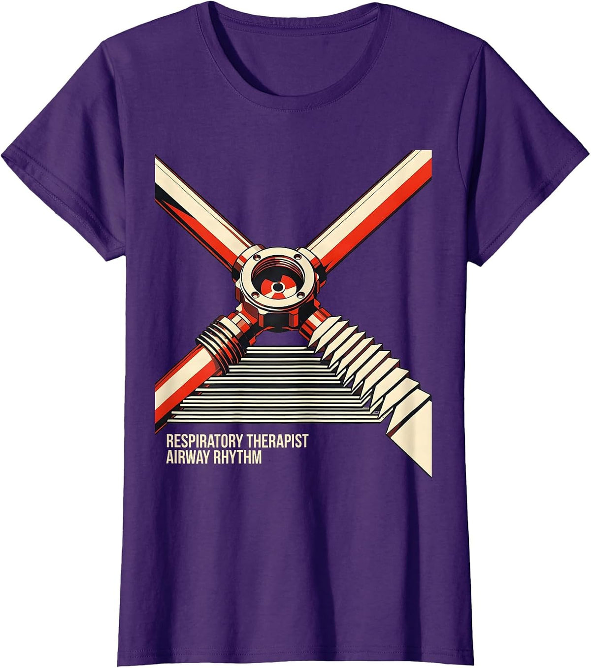 Women's Respiratory Therapist Airway Rhythm Constructivist Poster T-Shirt - Purple