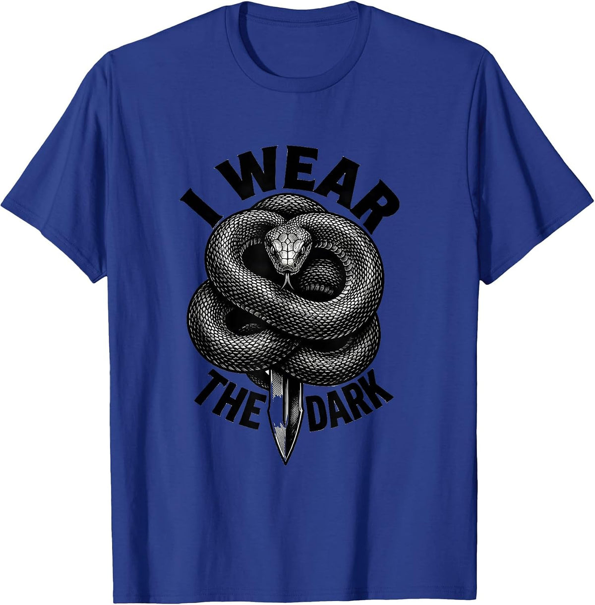 Men's I Wear The Dark Monochromatic Alt Goth Emo Y2K Grunge T-Shirt - Royal Blue