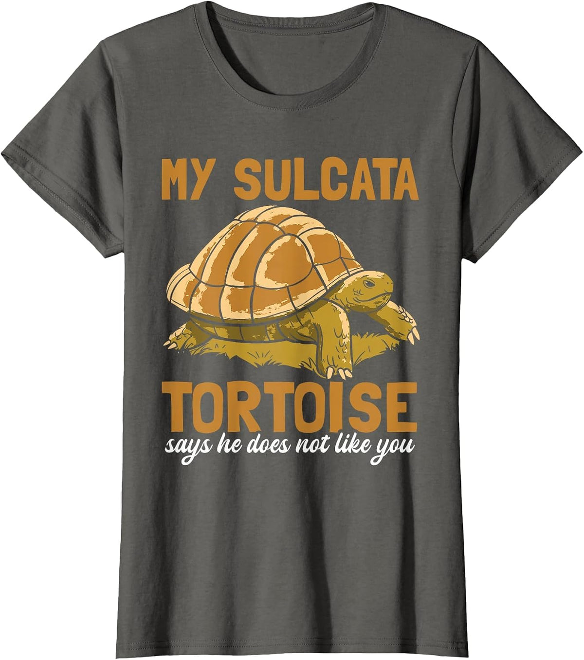 Sulcata Tortoise Funny Turtle African Wild Animal Souvenir T-Shirt - Asphalt Grey